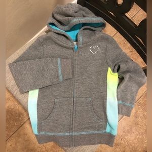 Toddler girls zip up hoodie, size 4T.